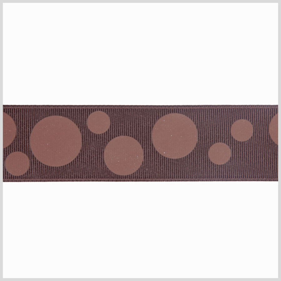 7/8 Brown Polka Dot Grosgrain Ribbon | Mood Fabrics