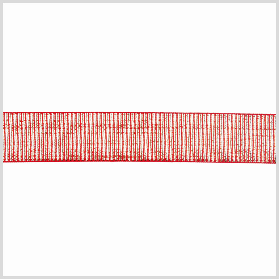 Red Gold Double Face Metallic Satin Ribbon | Mood Fabrics