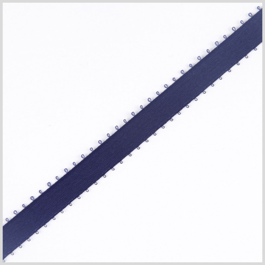 3/16 Navy Double Face Feather Edge Satin Ribbon | Mood Fabrics