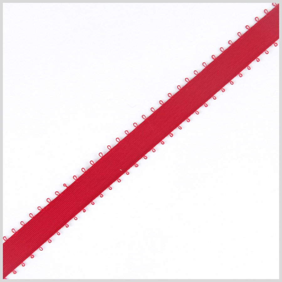 3/8 Red Double Face Feather Edge Satin Ribbon | Mood Fabrics