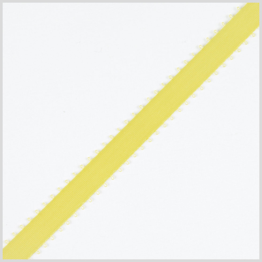 3/8 Lemon Double Face Feather Edge Satin Ribbon | Mood Fabrics