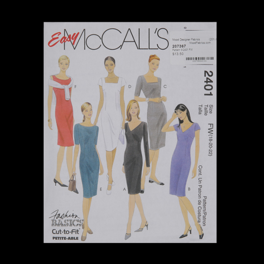 McCall's Sheath Dress Pattern 2401 Size FW | Mood Fabrics