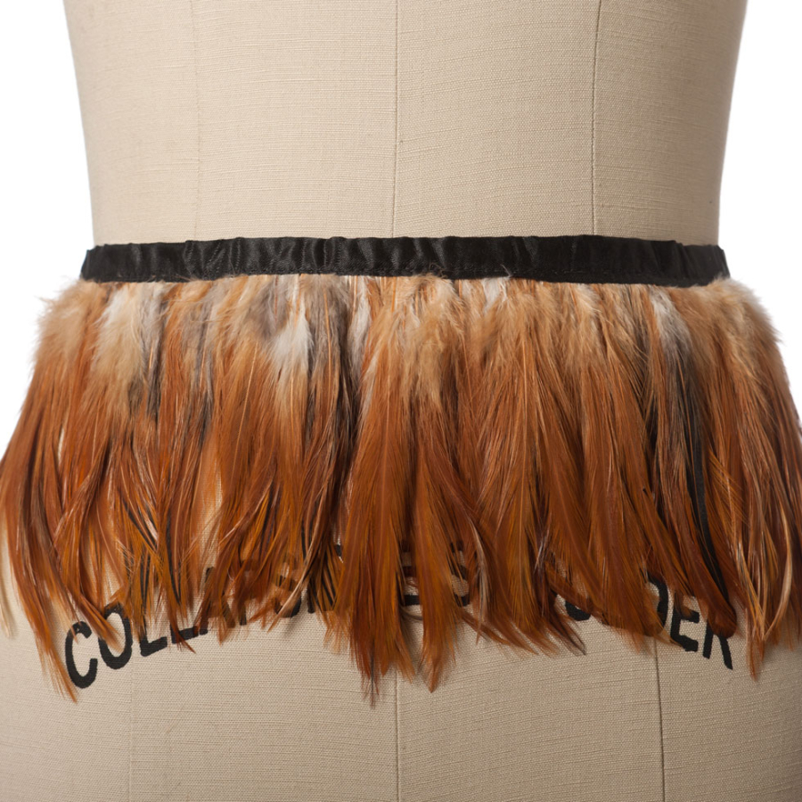 Brown Feather Fringe | Mood Fabrics