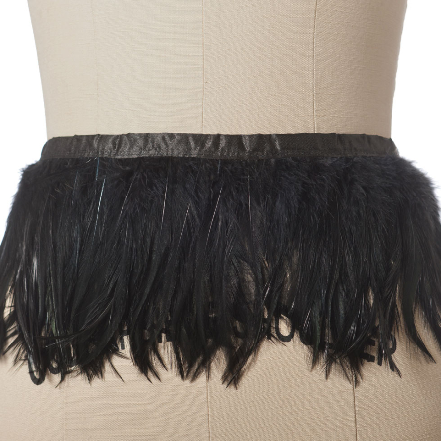 5 Black Feather Fringe | Mood Fabrics