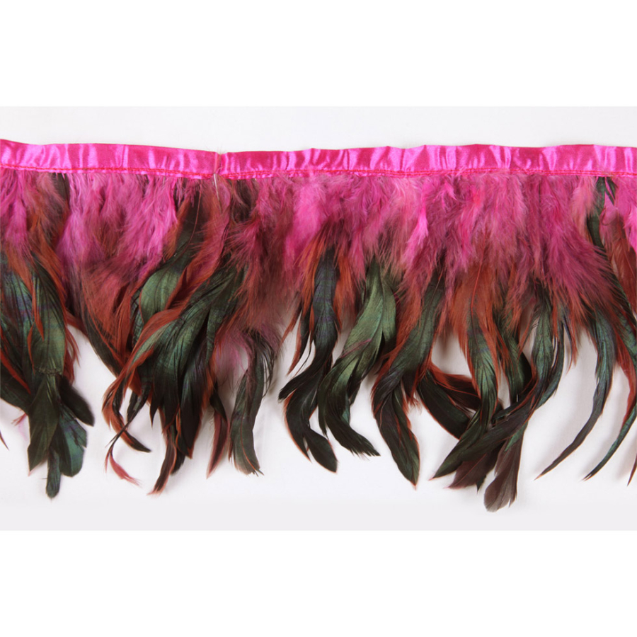 Hot Pink Feather Fringe | Mood Fabrics