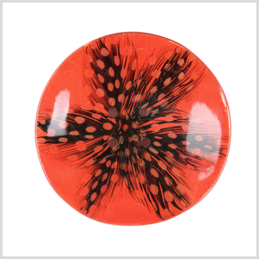 70mm Orange Feather Button | Mood Fabrics