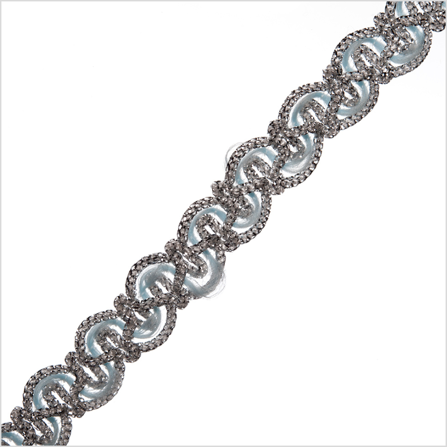 .5 Aqua Metallic Braid Cord | Mood Fabrics