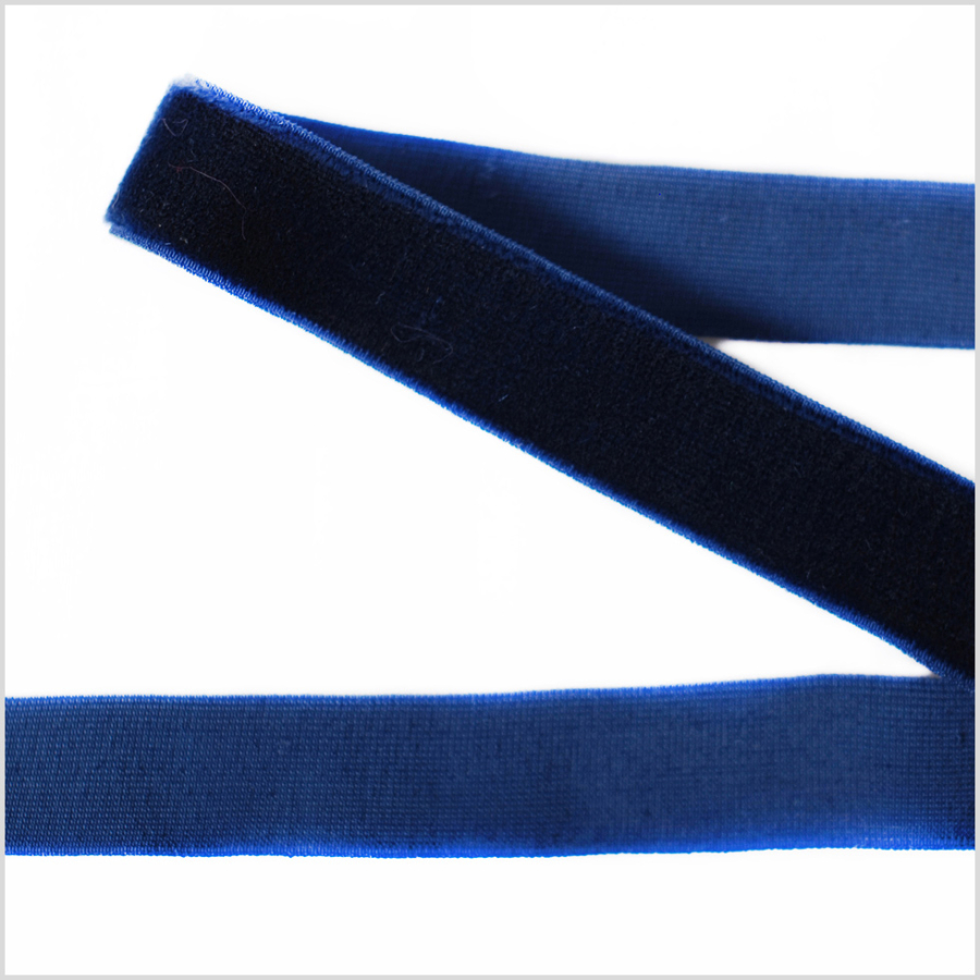 Navy Stretch Velvet Ribbon - 0.625 | Mood Fabrics