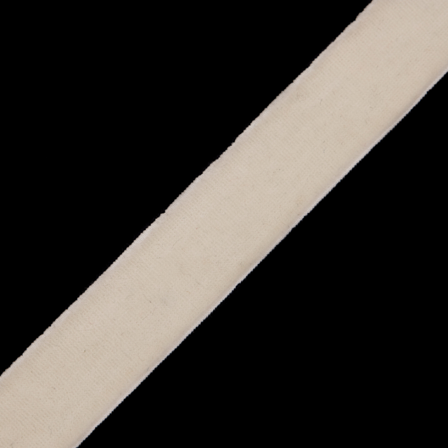 Ivory Stretch Velvet Ribbon - 0.625 | Mood Fabrics
