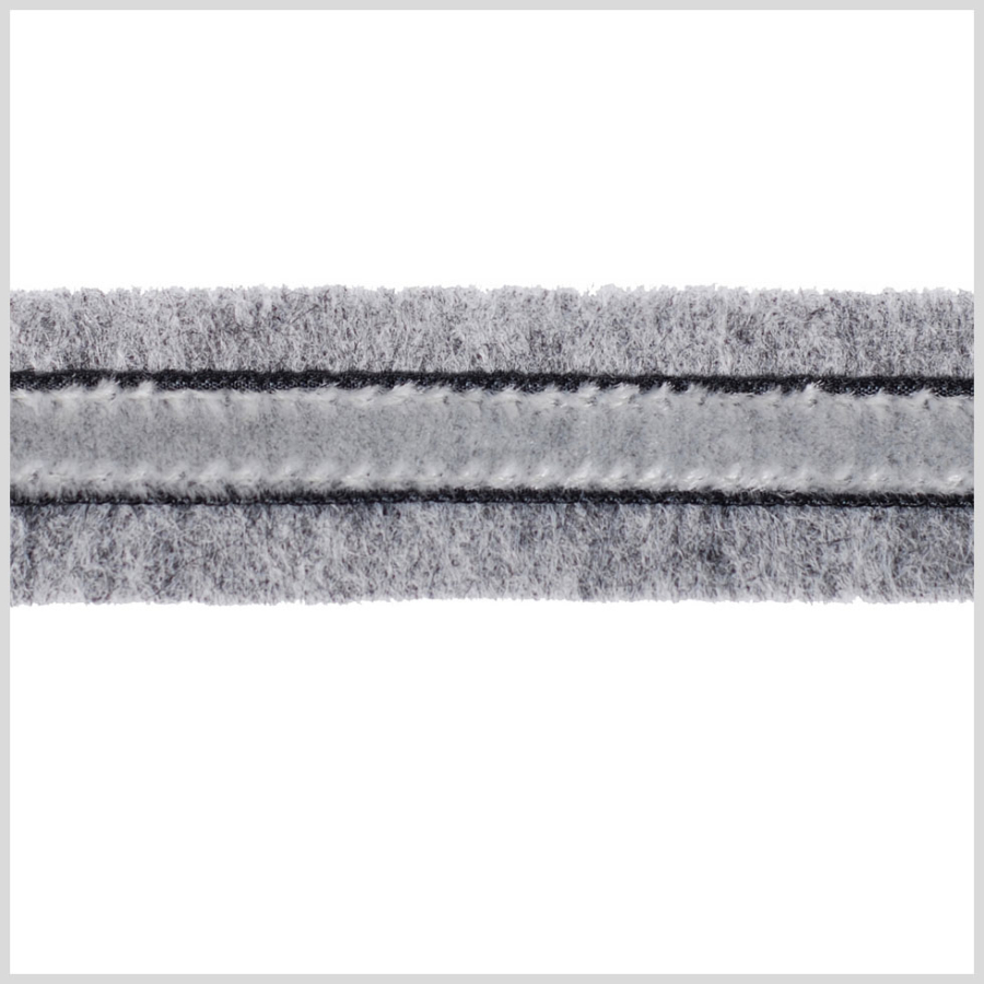 Heathered Gray and Gray Velvet on Wool - 1 | Mood Fabrics