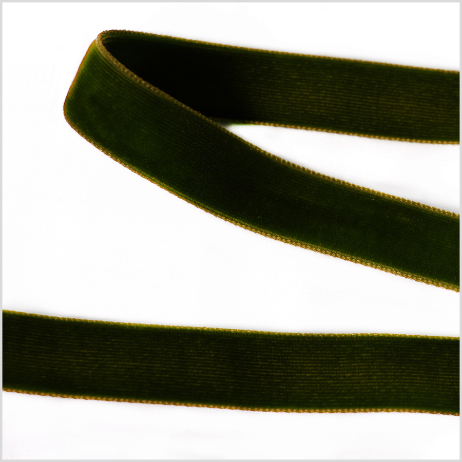 Moss Green Double Face Velvet Ribbon - 5/8 | Mood Fabrics