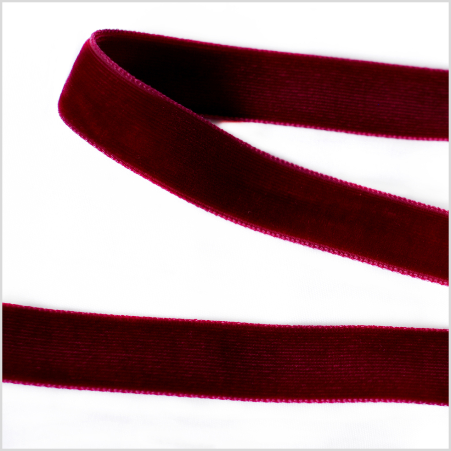 Burgundy Double Face Velvet Ribbon - 5/8 | Mood Fabrics