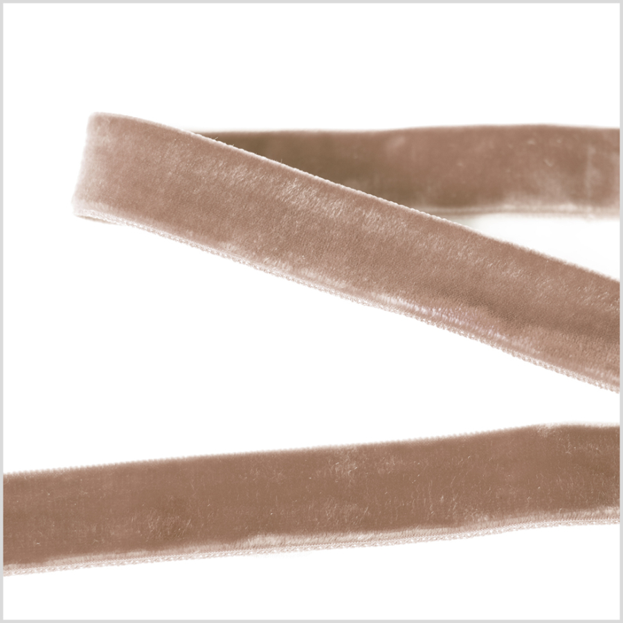 Beige Double Face Velvet Ribbon - 7/8 | Mood Fabrics