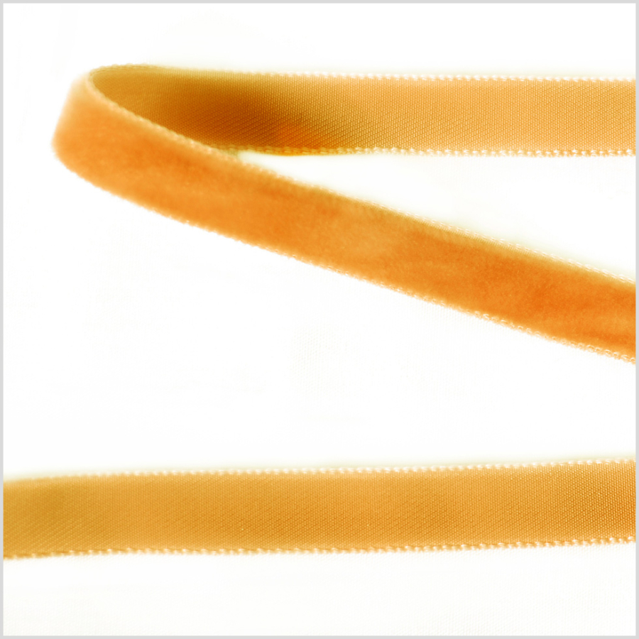 Mustard Single Face Velvet Ribbon - 0.375 | Mood Fabrics