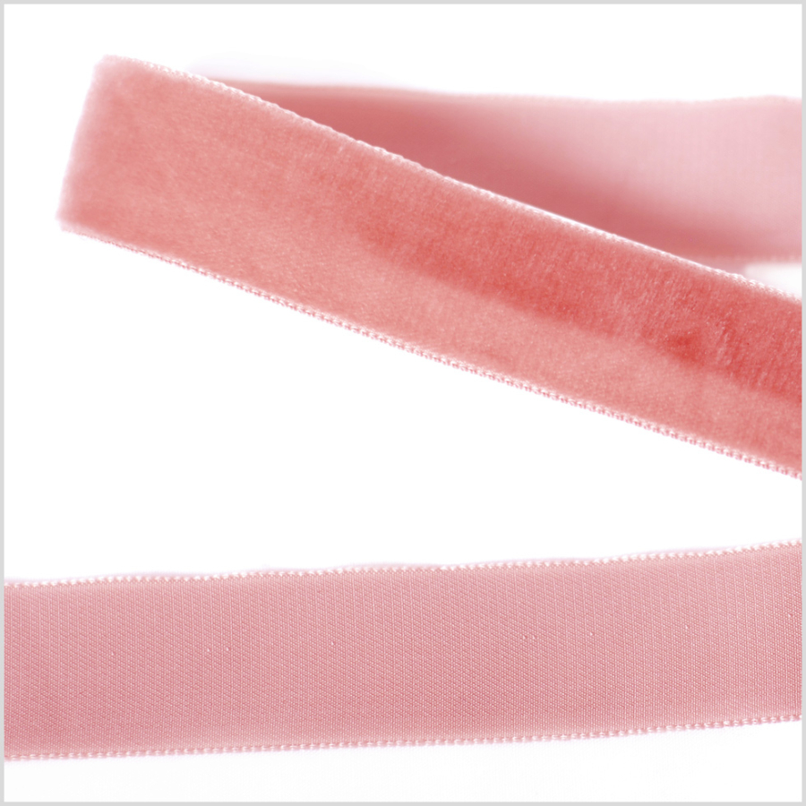 Light Peach Single Face Velvet Ribbon - 0.875 | Mood Fabrics