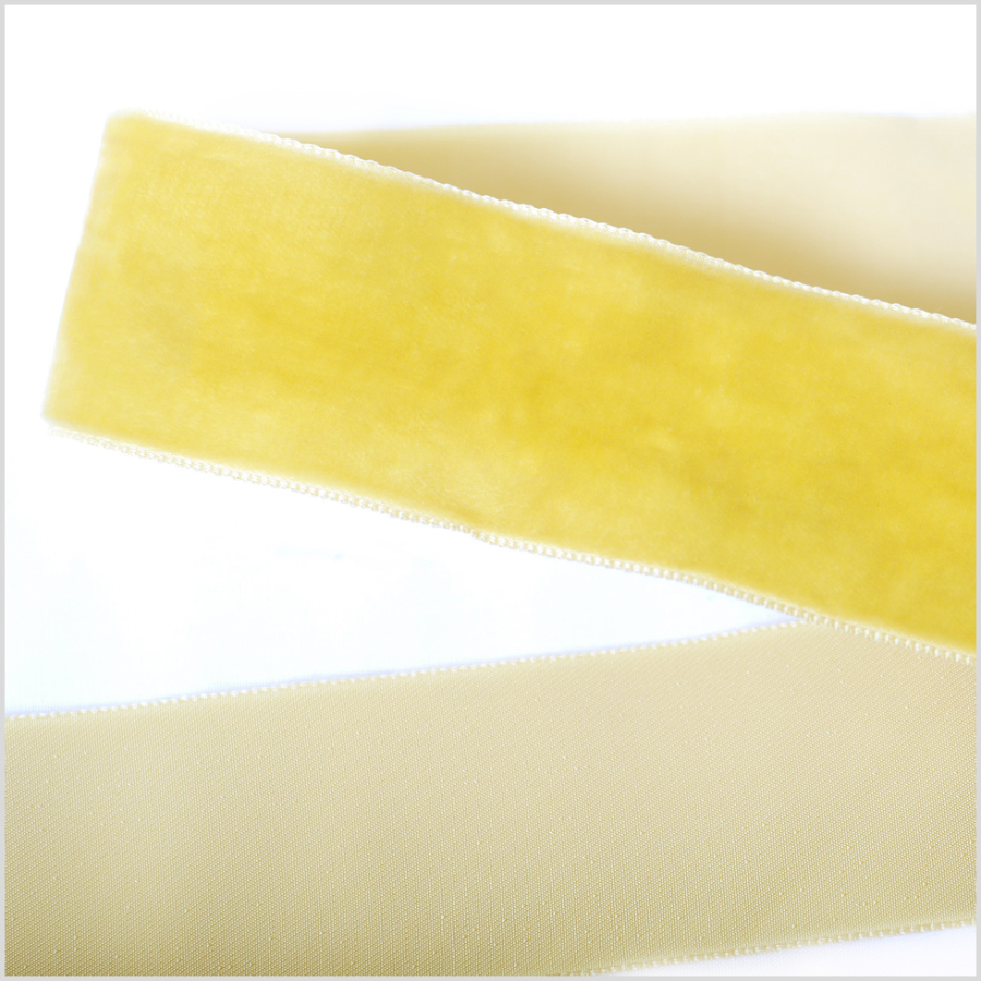 Yellow Single Face Velvet Ribbon - 1.5 | Mood Fabrics