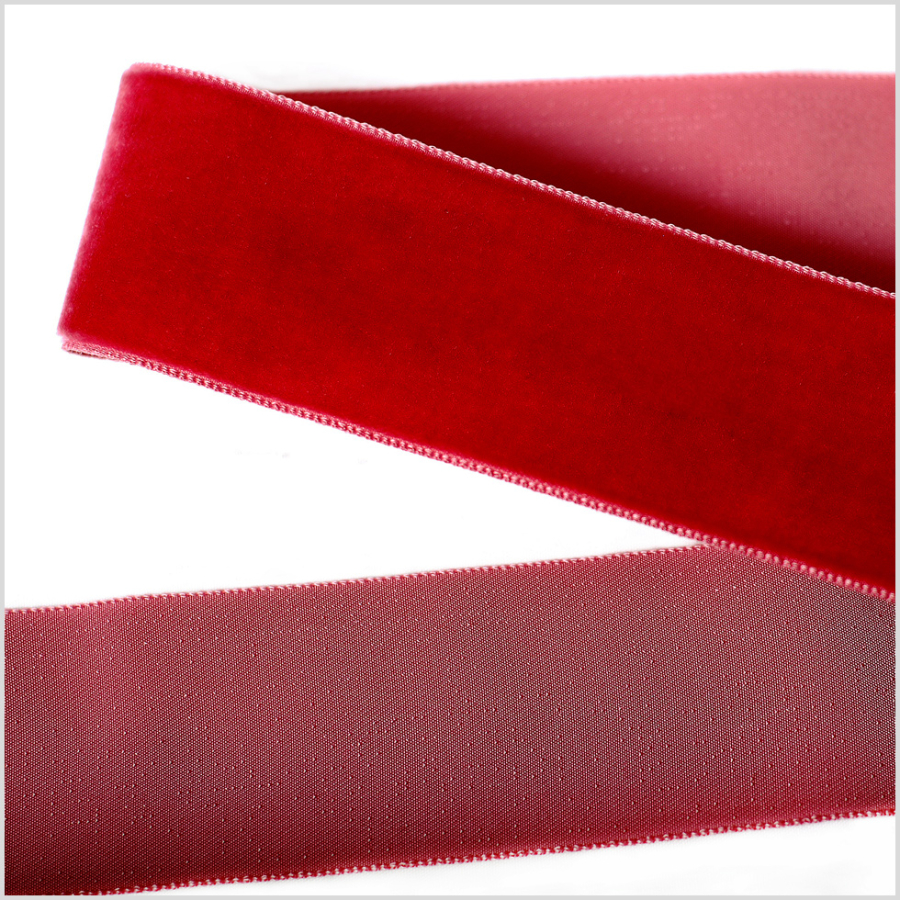 Rouge Red Single Face Velvet Ribbon - 1.5 | Mood Fabrics