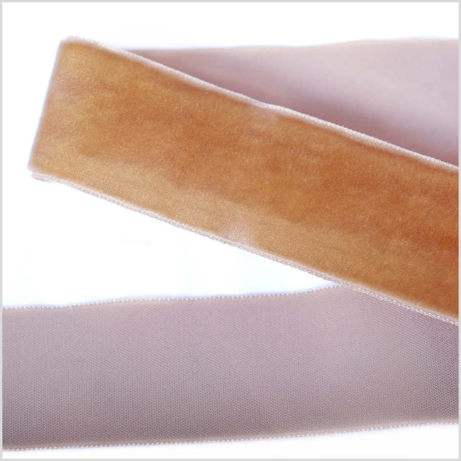 Beige Single Face Velvet Ribbon - 1.5 | Mood Fabrics
