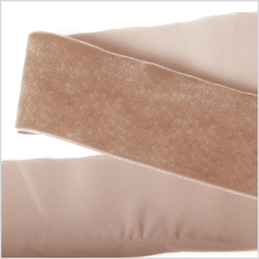 Beige Single Face Velvet Ribbon - 2 | Mood Fabrics