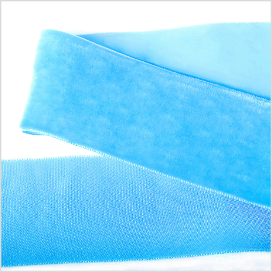 Sky Blue Single Face Velvet Ribbon - 2 | Mood Fabrics