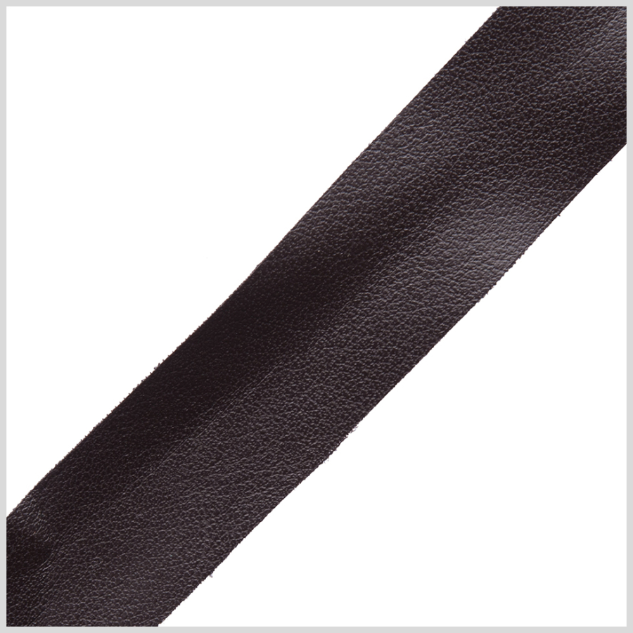 Italian Dark Brown Plain Faux Leather Ribbon - 0.75 | Mood Fabrics