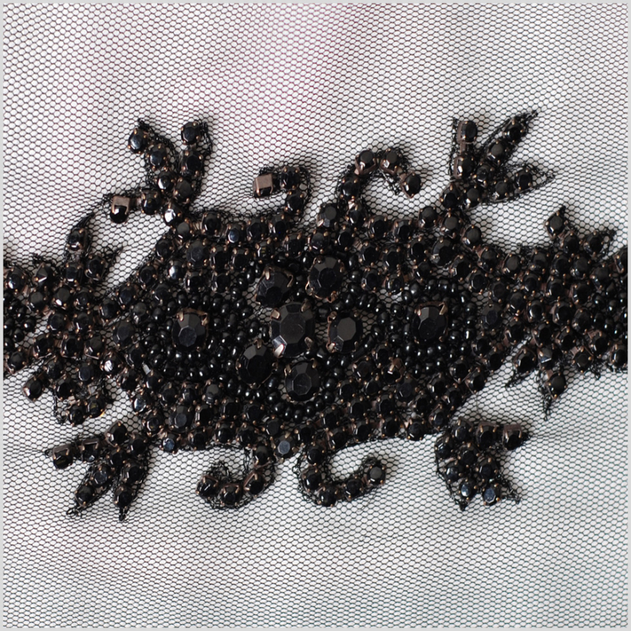 2.5 Black Fancy Beaded Rhinestone Trim | Mood Fabrics