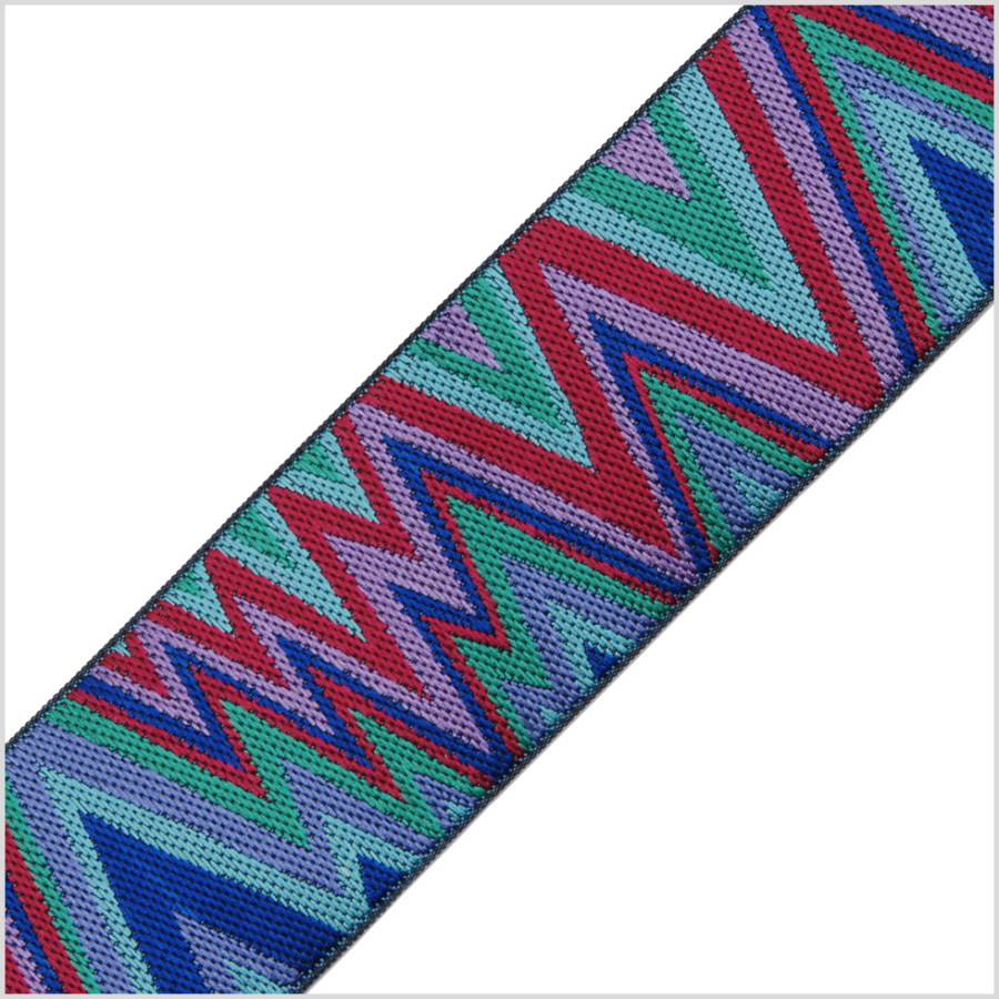 1.5 Blue & Green Multicolor French Jacquard Ribbon | Mood Fabrics