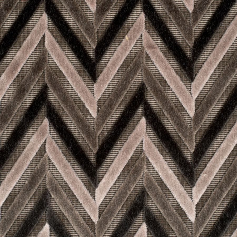 Gray Geometric Velvet | Mood Fabrics