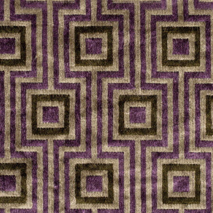 Purple Geometric Velvet | Mood Fabrics