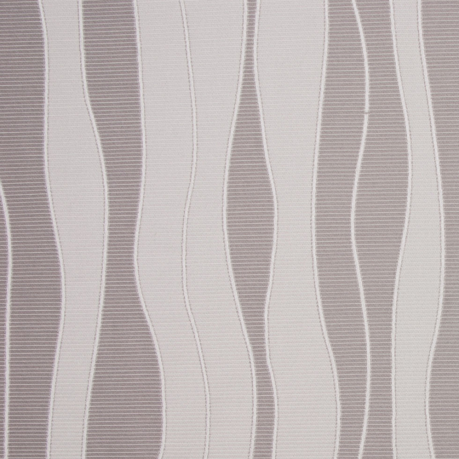 Silver Striped Wavy Brocade | Mood Fabrics