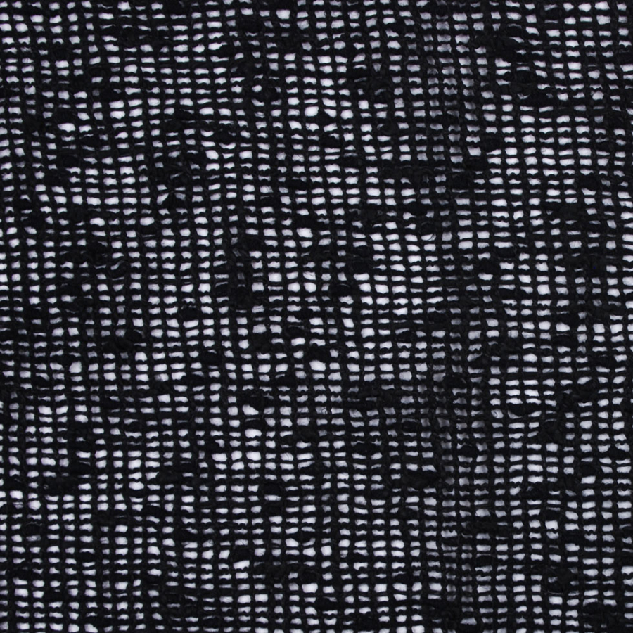 Italian Black Peekaboo Wool Blend | Mood Fabrics