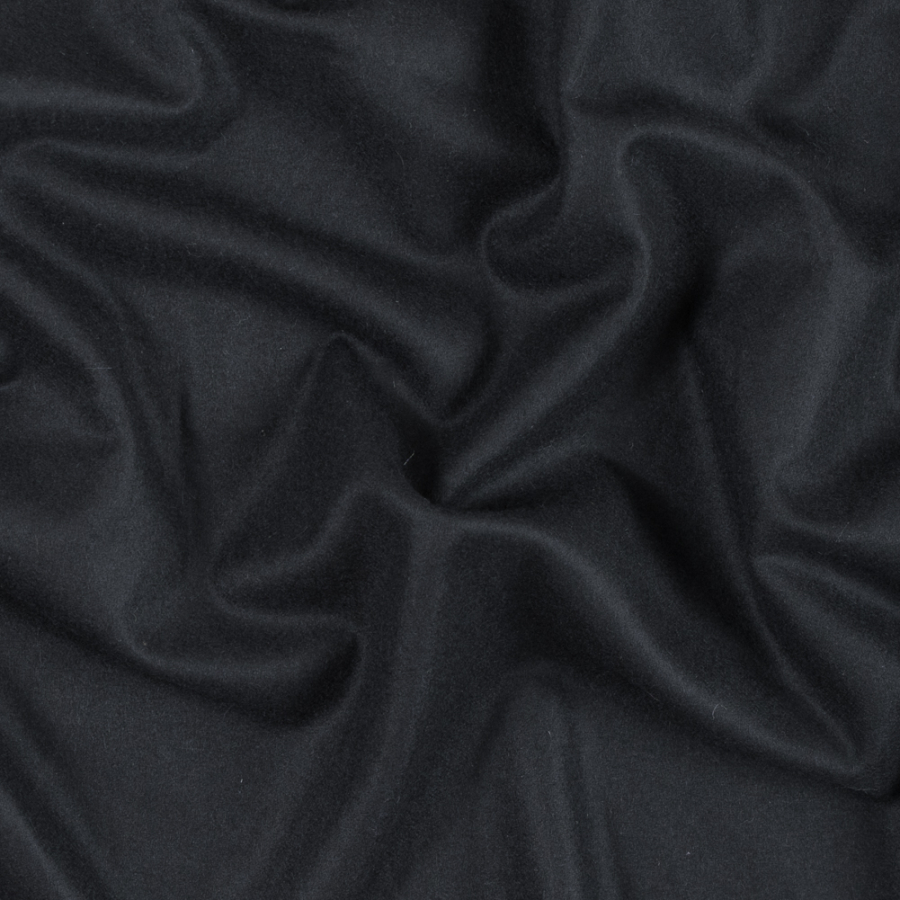 Black Brushed Lightweight Wool Coating | Mood Fabrics