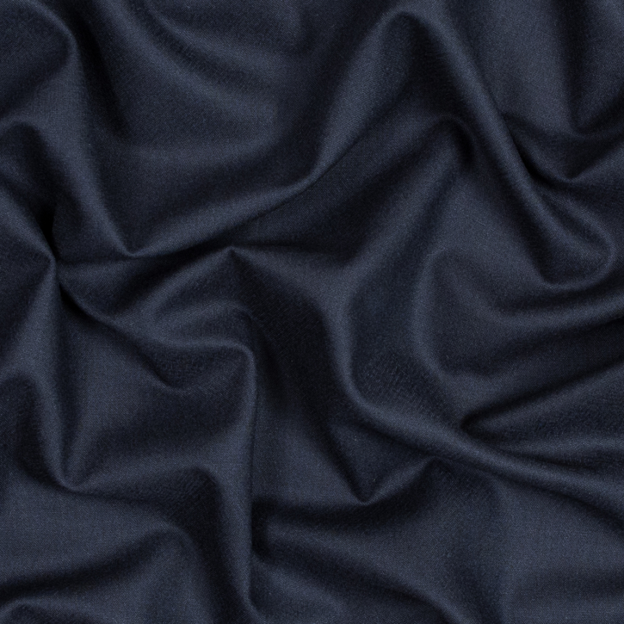 Dark Navy Lightweight Wool Woven | Mood Fabrics