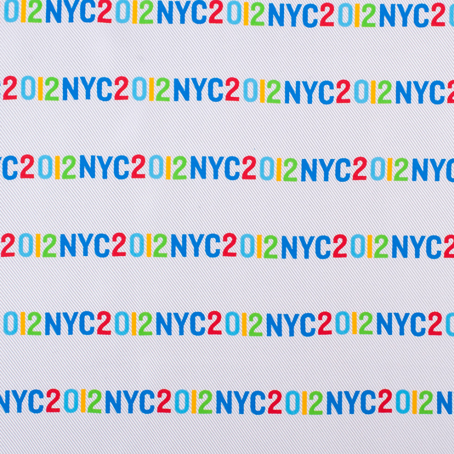 Multicolor NYC 2012 Graphic Print Silk Twill | Mood Fabrics