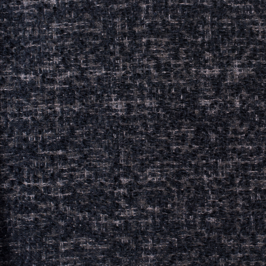 Famous NYC Designer Seriously Soft Black and Gray Wool Boucle | Mood Fabrics