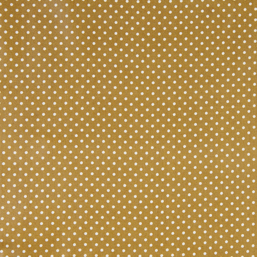 Famous NYC Designer Water-Resistant Golden Palm Dotted Silk | Mood Fabrics