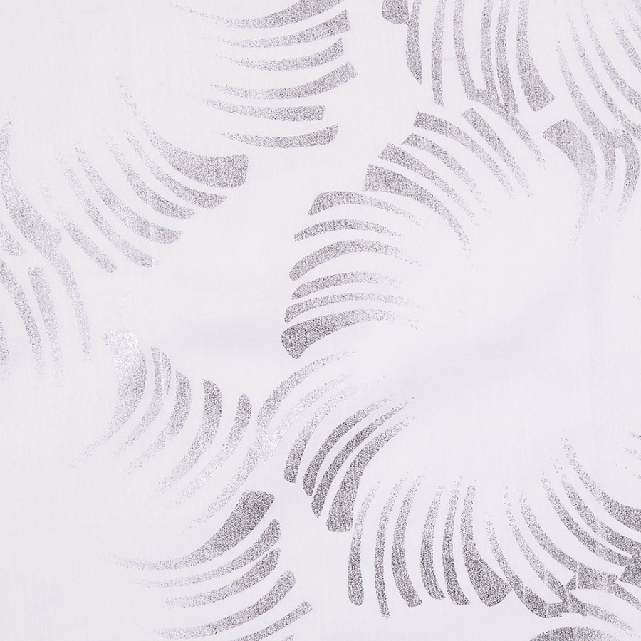 White Metallic Cotton Voile Print | Mood Fabrics