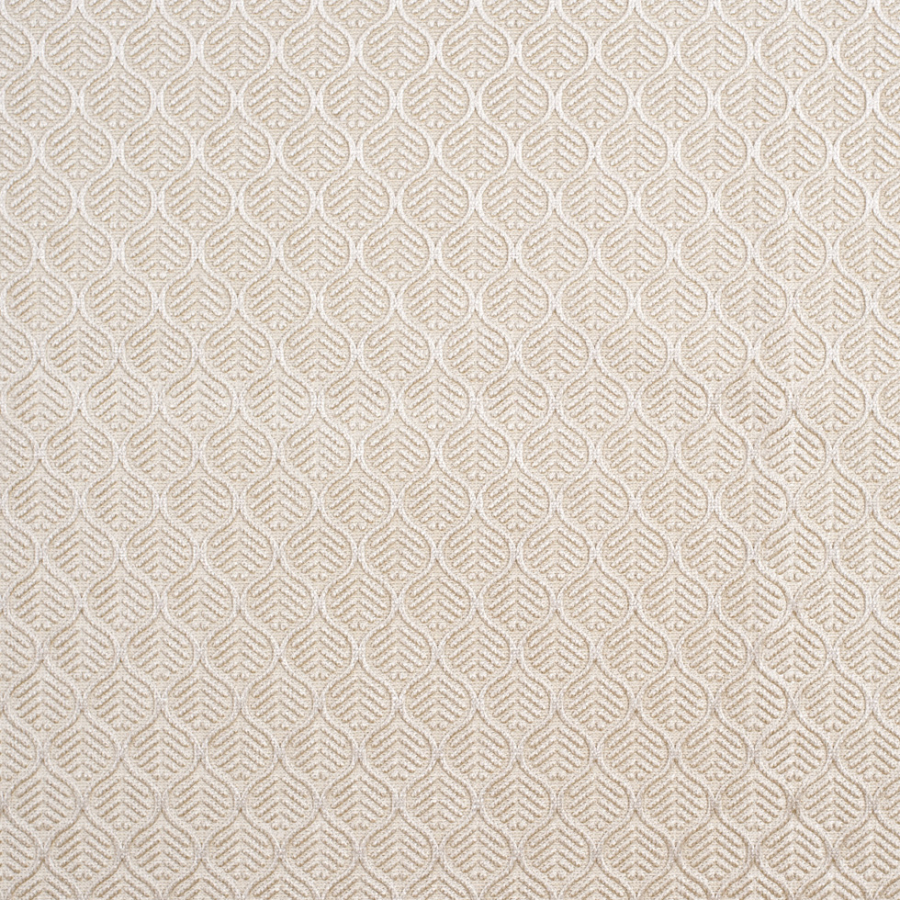 Beige Geometric Cut Velvet | Mood Fabrics