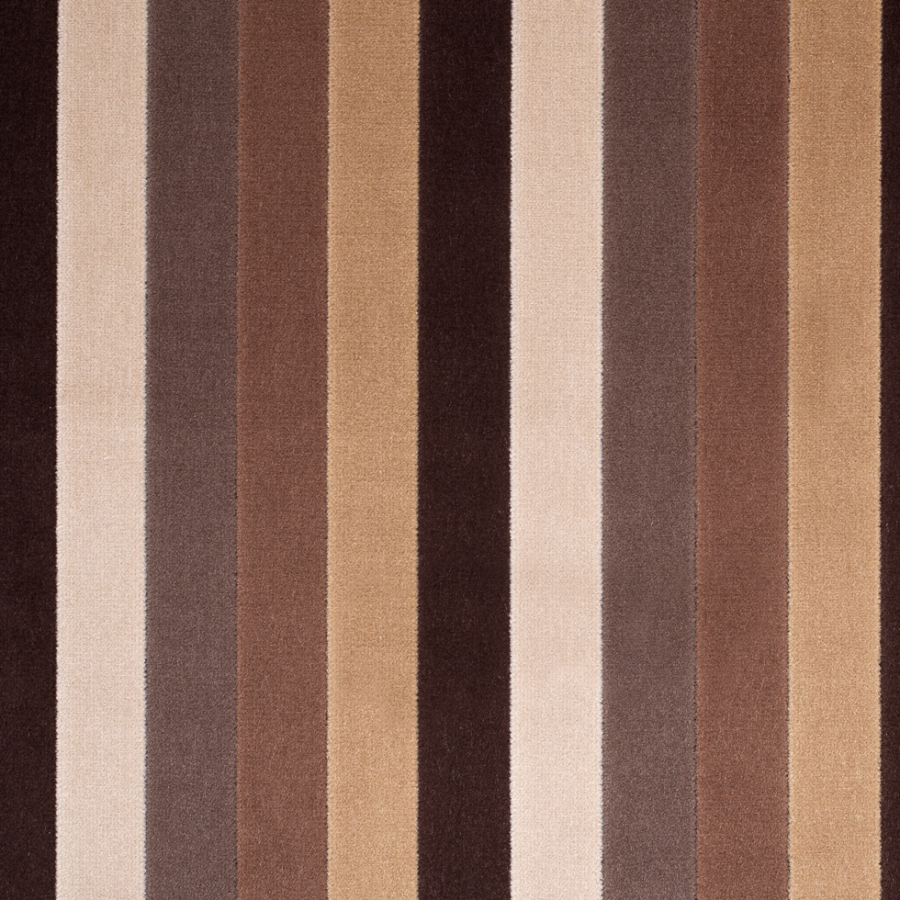 Tan and Brown Striped Velvet | Mood Fabrics