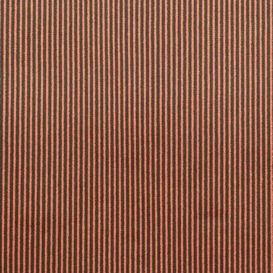 Brown and Orange Striped Velvet | Mood Fabrics