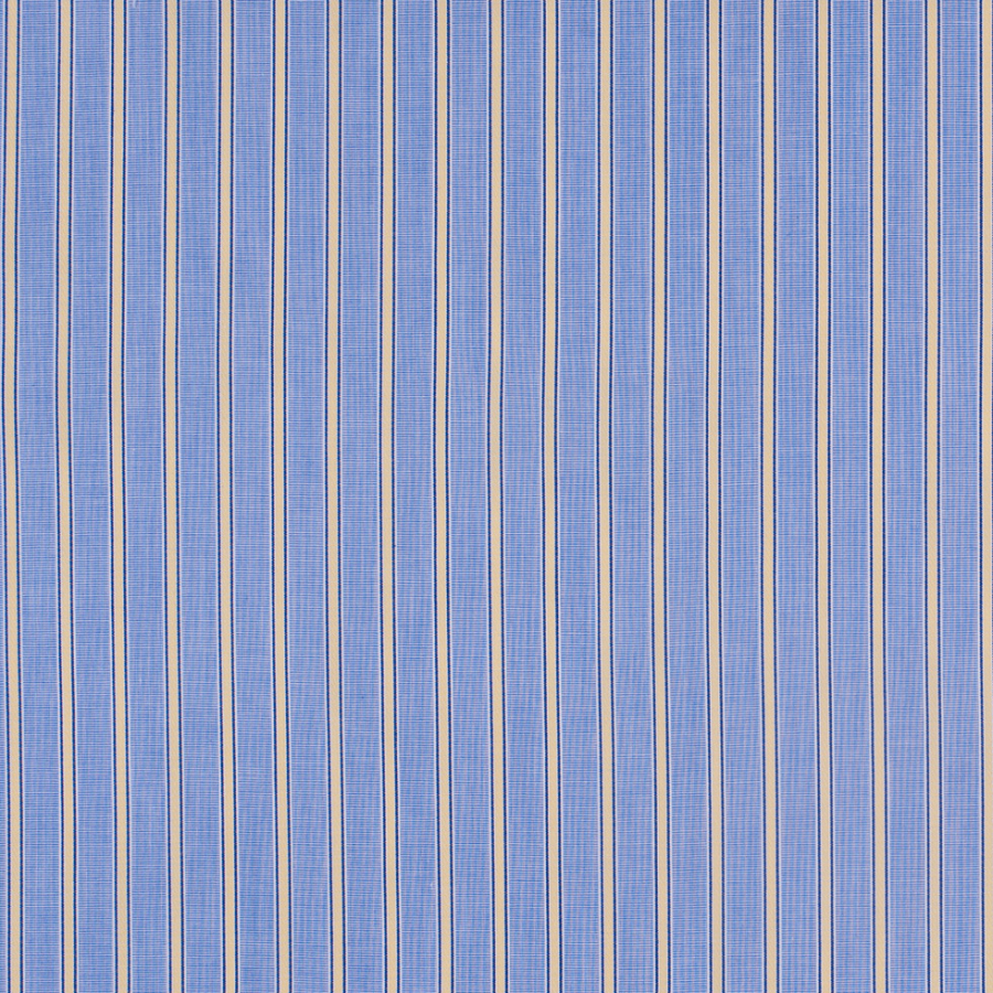 Blue and Yellow Striped Cotton Shirting | Mood Fabrics