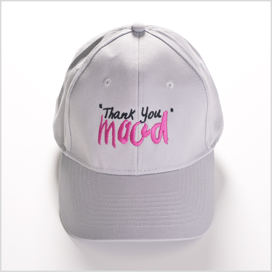 Gray and Pink Thank you Mood Hats | Mood Fabrics