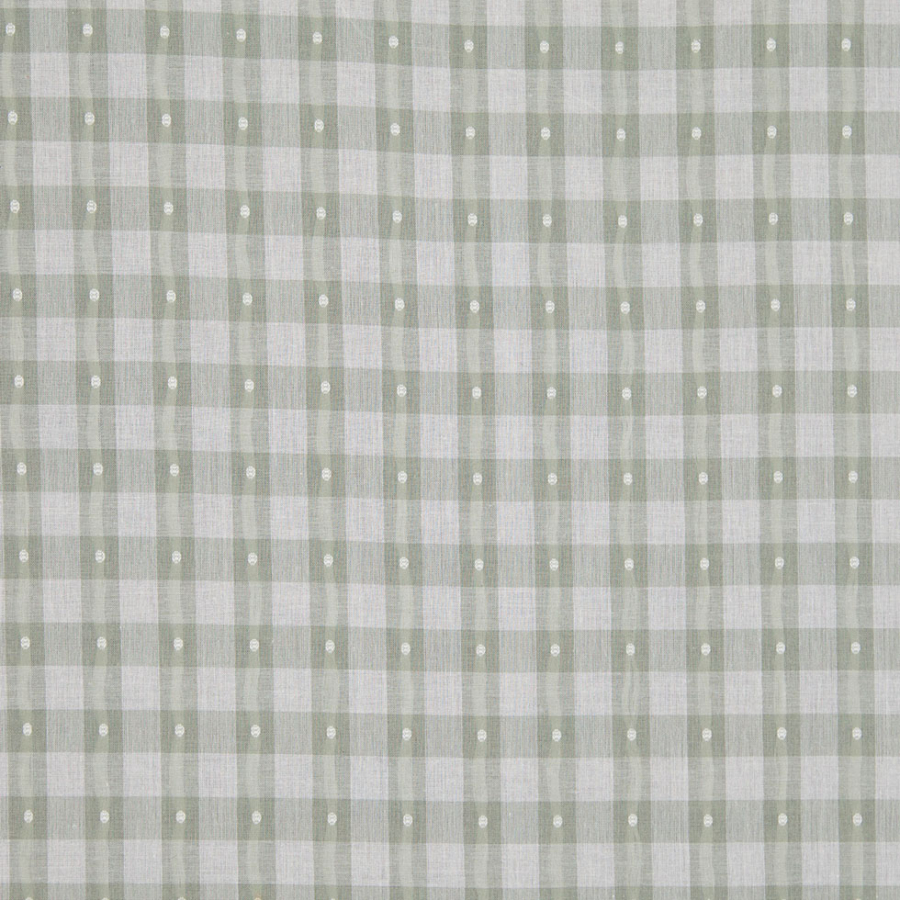 Moss Green Checked Cotton Shirting | Mood Fabrics