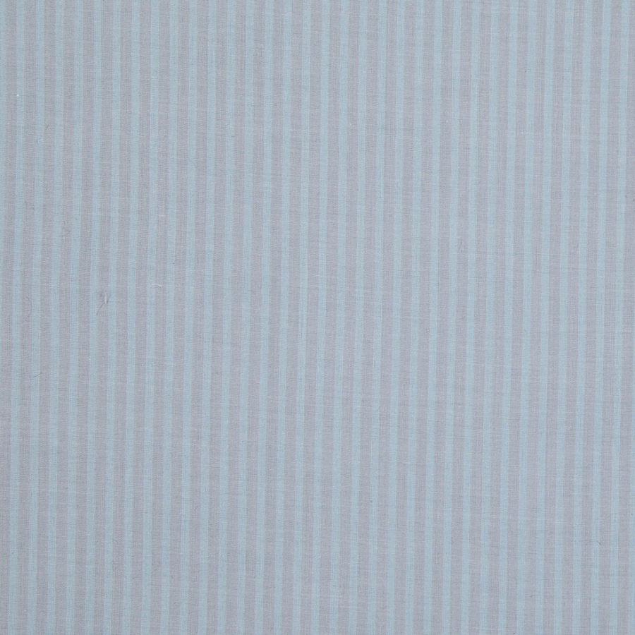 Seafoam Green and Pale Gray Striped Cotton Shirting | Mood Fabrics