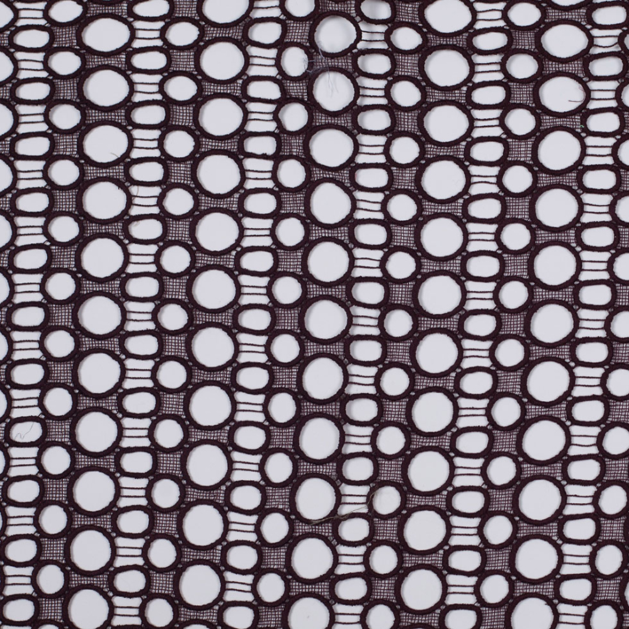 Famous NY Designer Circles Chocolate Brown Cotton Lace | Mood Fabrics