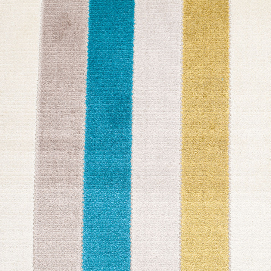 Green/Blue Striped Polyester Blended Velvet | Mood Fabrics