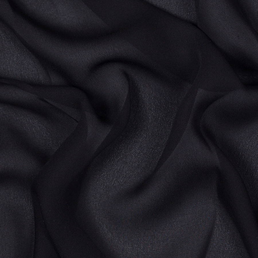 Ralph Lauren Black Stretch Silk Georgette | Mood Fabrics