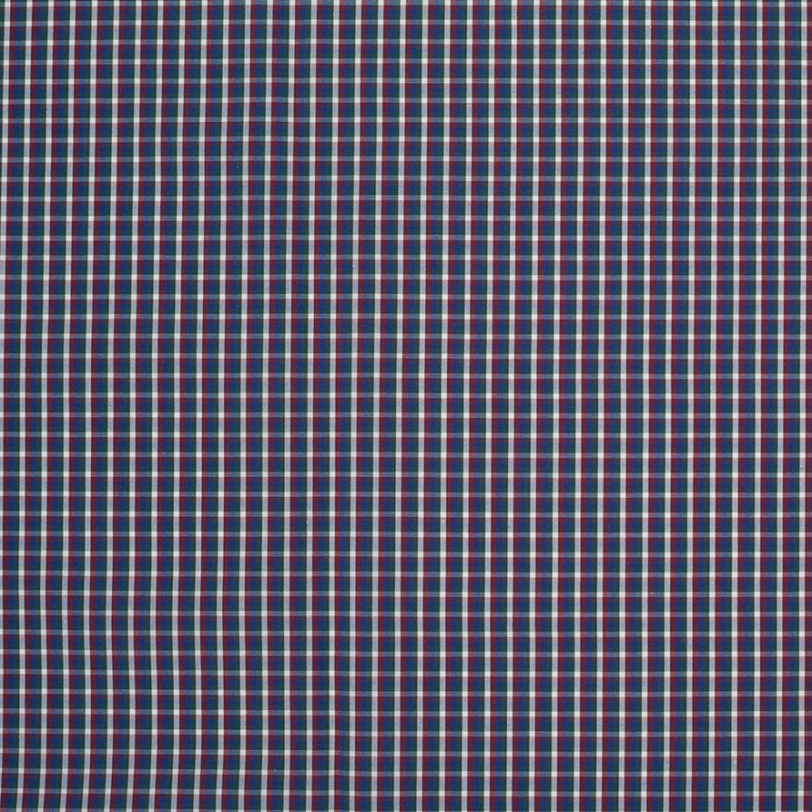 Steven Alan Blue, Green and Maroon Plaid Cotton Shirting | Mood Fabrics