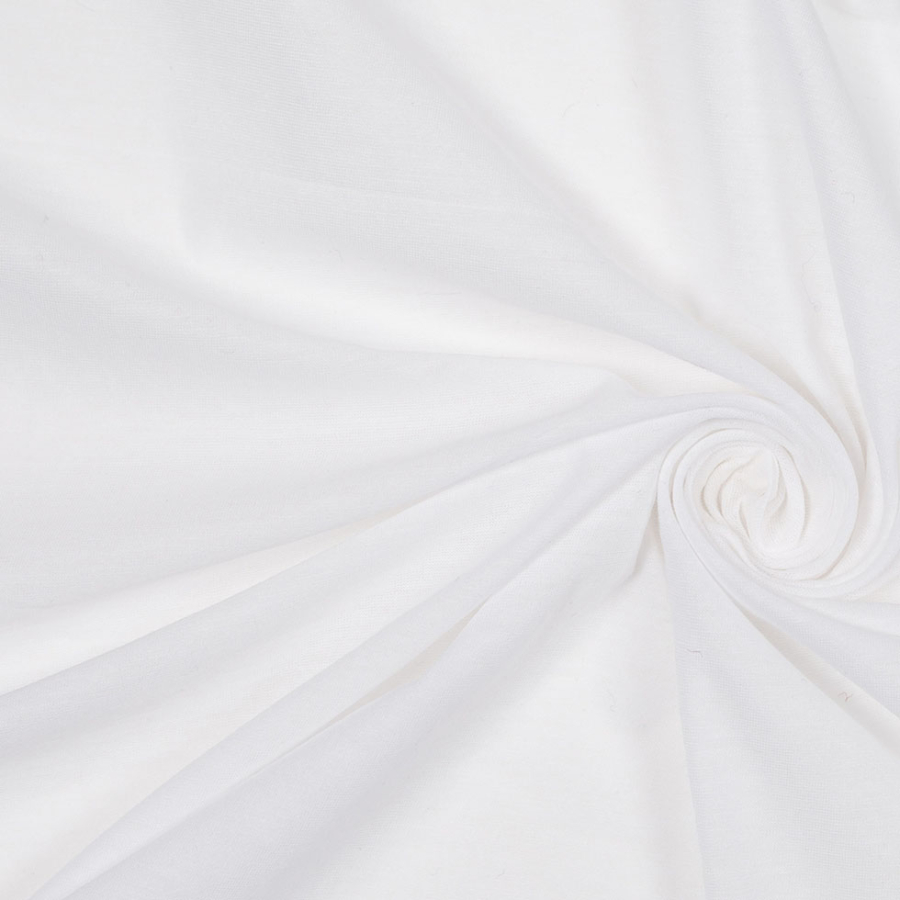 Famous Designer White Heathered Cotton Jersey | Mood Fabrics