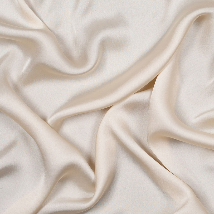 Birch White Polyester Charmeuse | Mood Fabrics